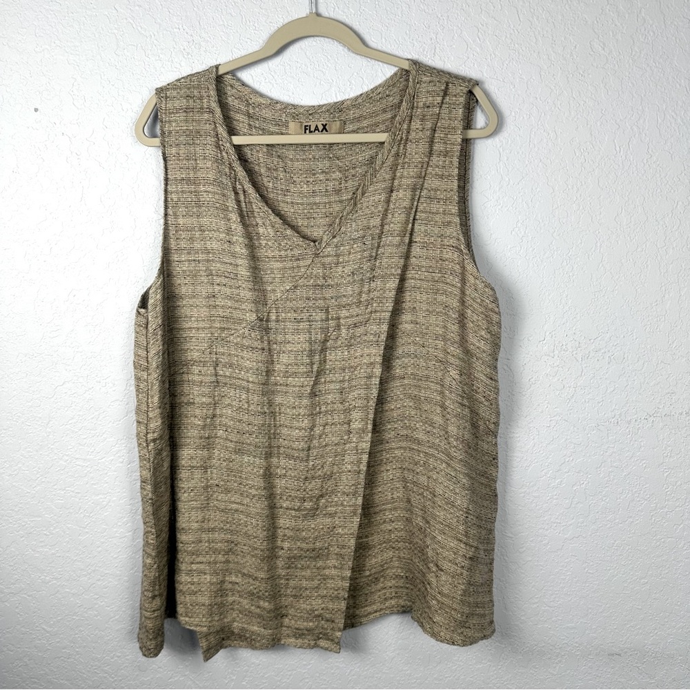 Flax Women's Gray Tan Sleeveless Top